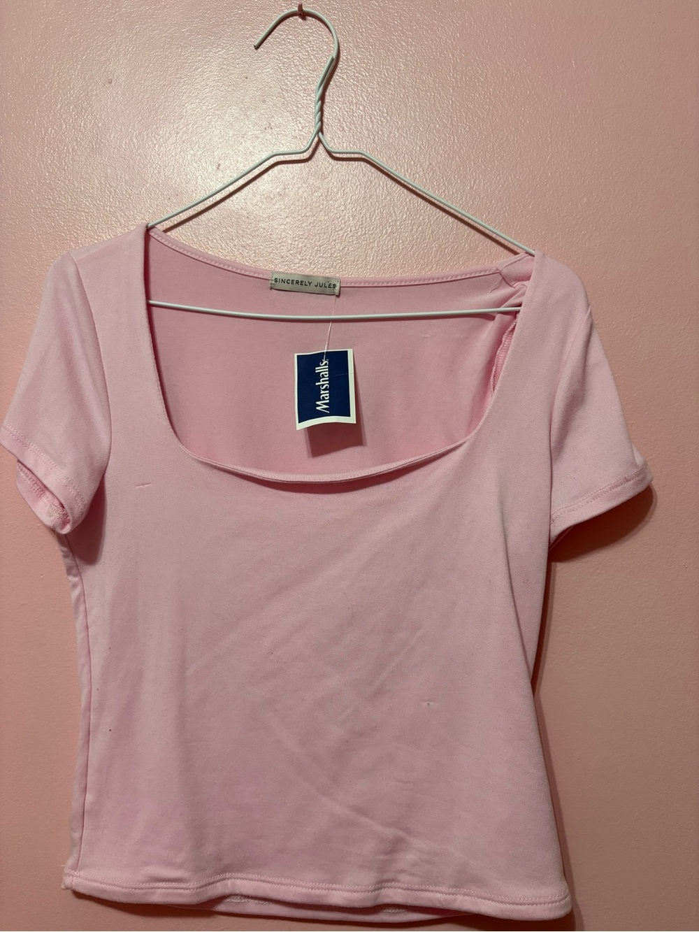 Sincerely Jules Pink Scoop Neck Short Sleeve Top